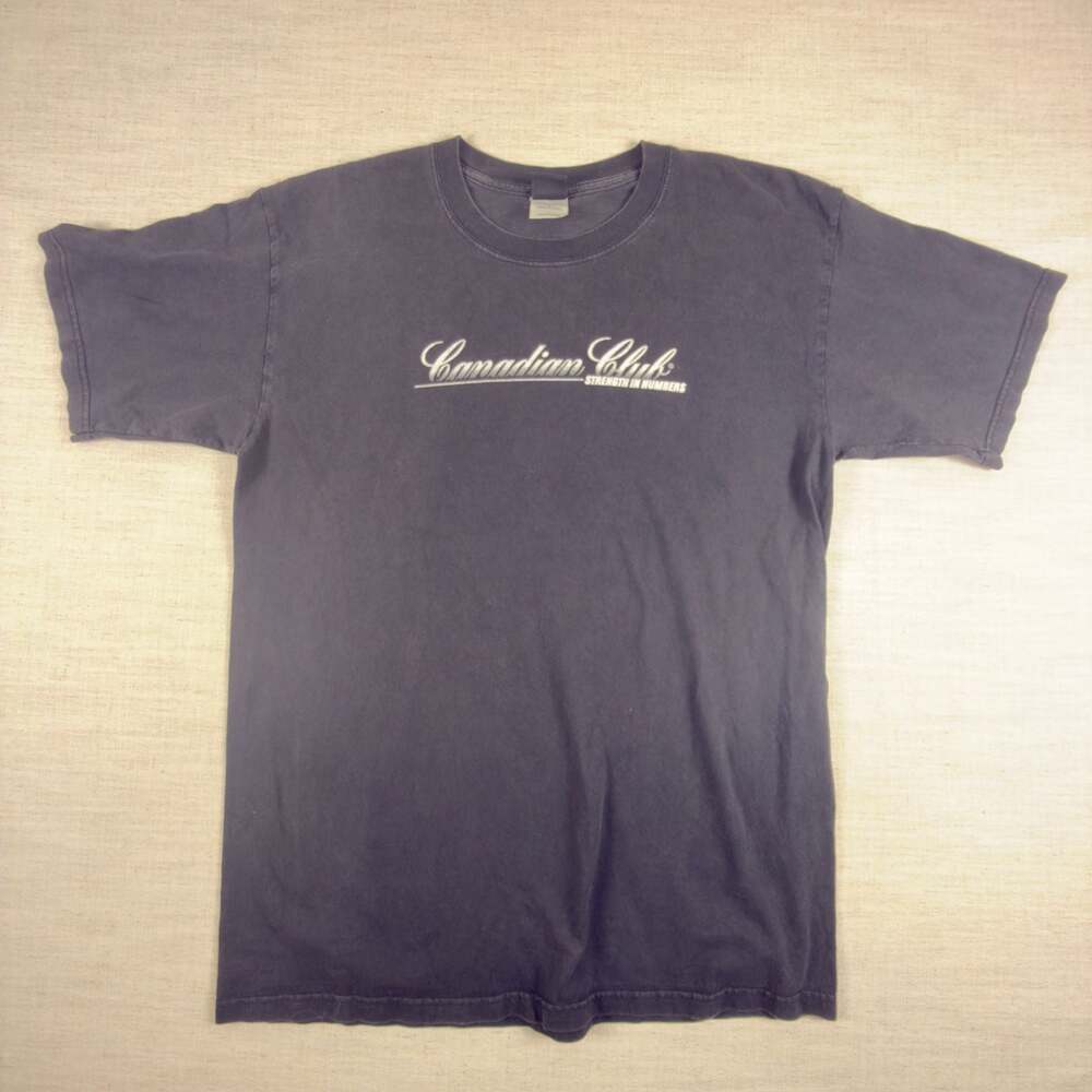 Vintage Canadian Club Strength In Numbers Graphic T-Shirt Size Large